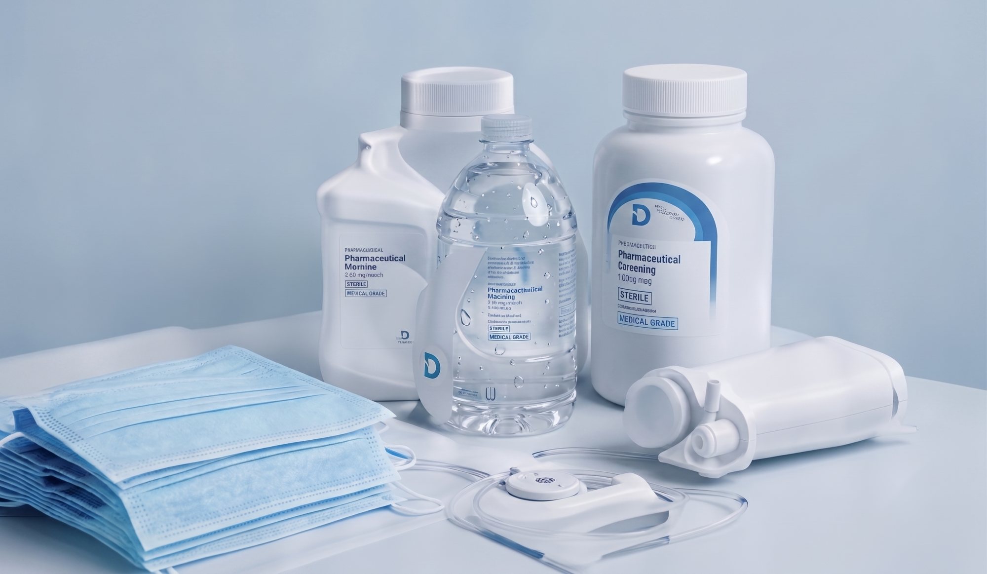 Prateleiras organizadas com consumíveis e equipamentos hospitalares
